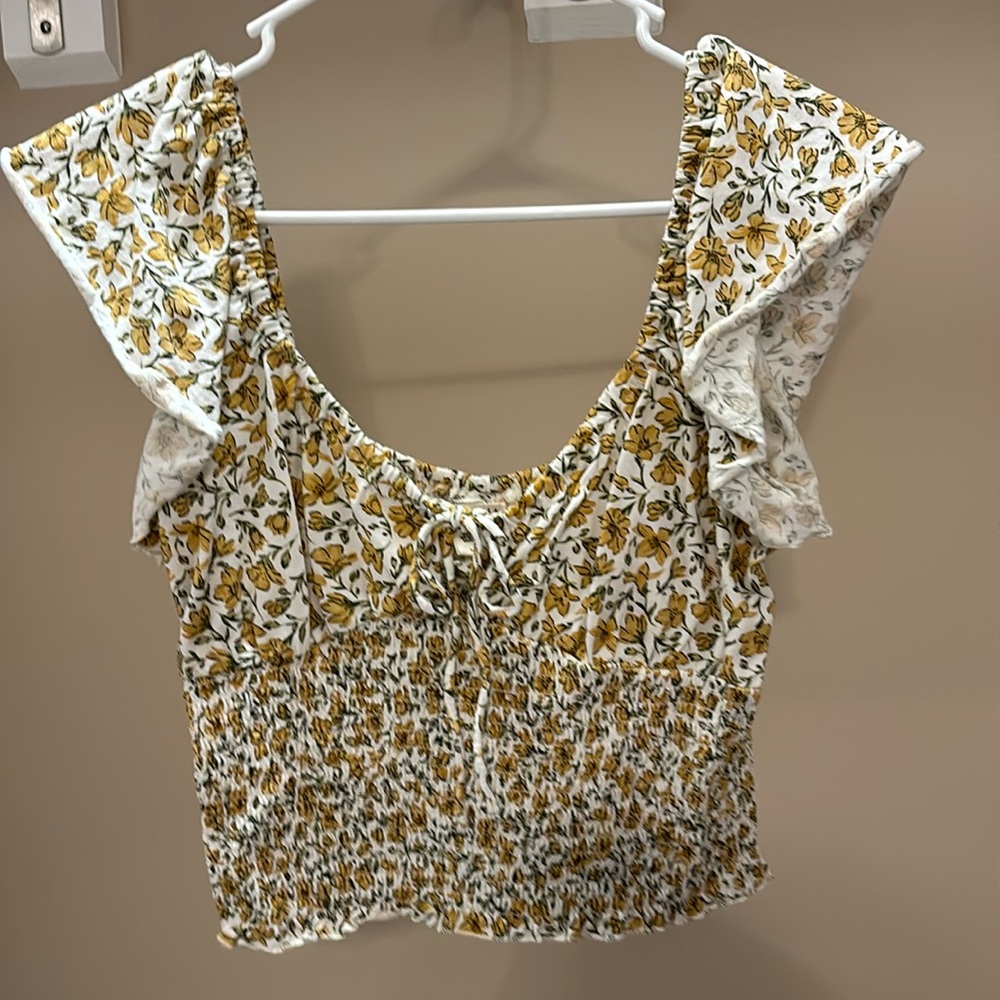 Billabong crop top floral yellow